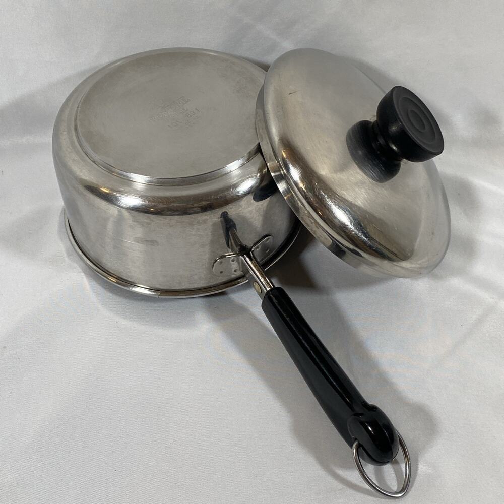 Vintage 1801 Revere Ware 1 Quart Qt Saucepan Lid TriPly bottom Clinton Ill 89 f